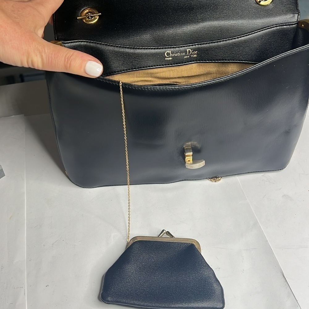 Christian Dior Black Leather Vintage Handbag Crossbody Bag - Picture 10 of 16